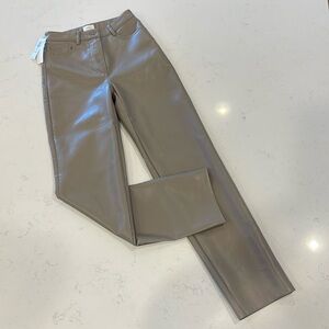 Aritzia Wilfred Melina vegan leather pants.  Taupe.  Size 2.